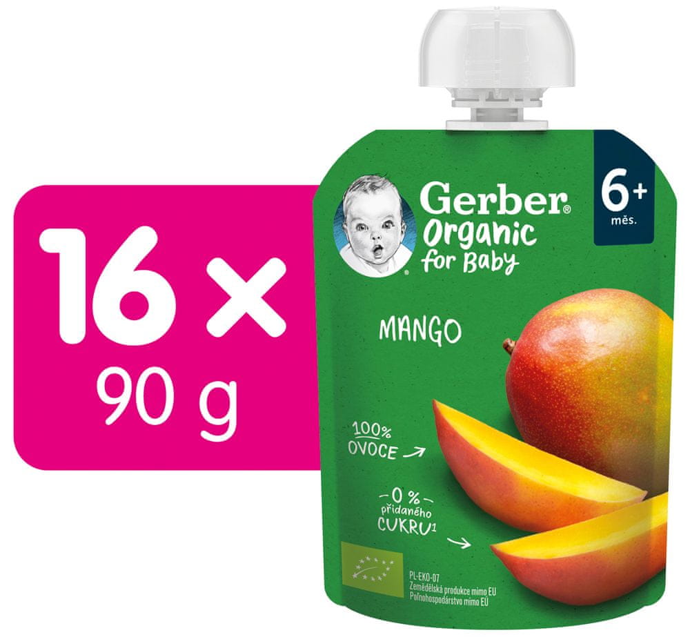 Gerber Organic kapsička mango 16x90 g
